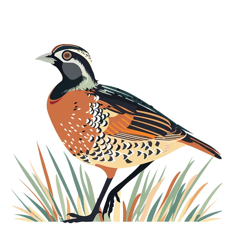 Colorful Bird in Grass