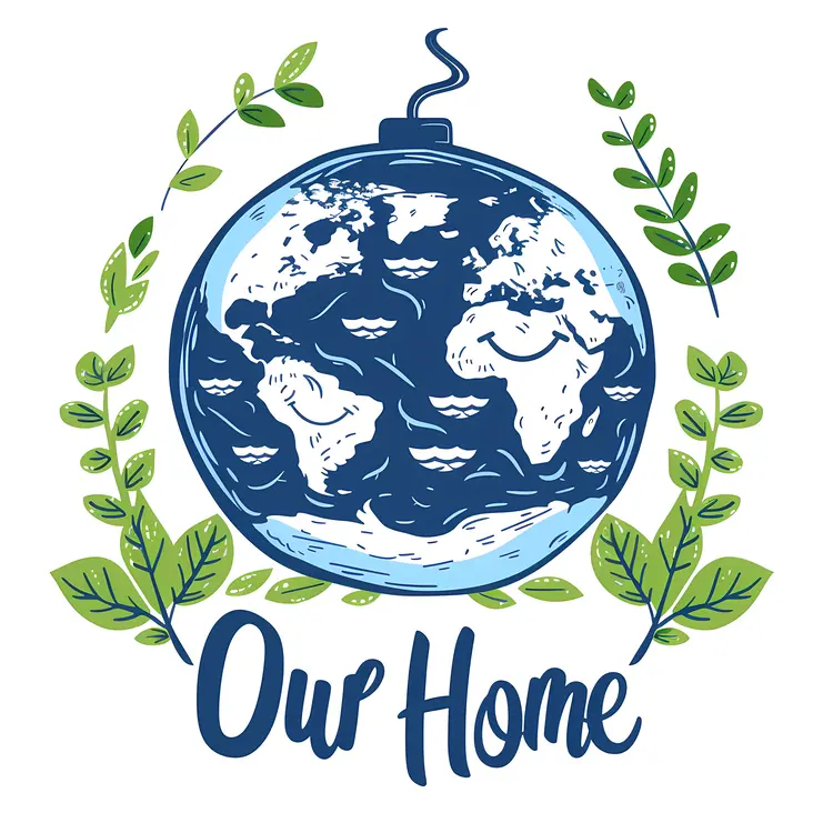 Our Home Earth Illustration with Bomb Fuse