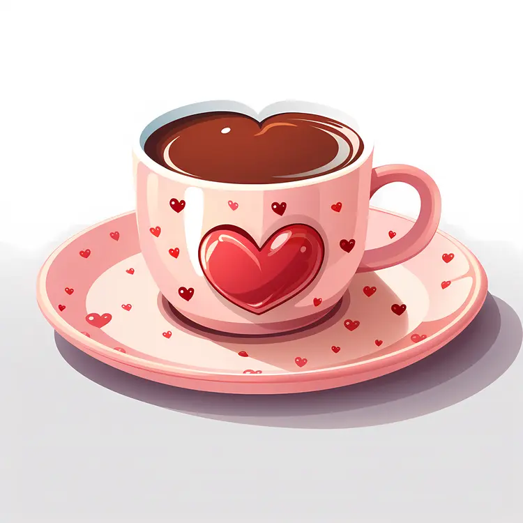 Heart-themed cup for Valentine's Day
