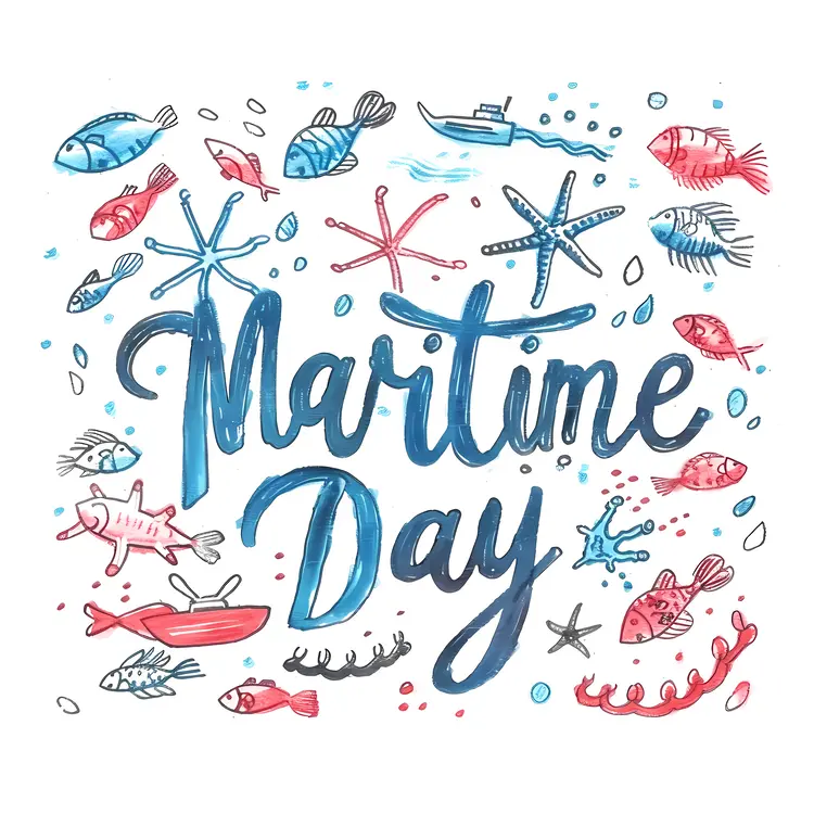 Maritime Day Doodles with Sea Creatures