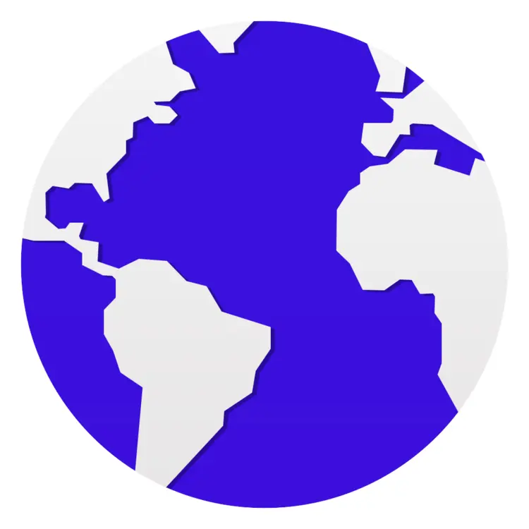 Blue and White Earth Map