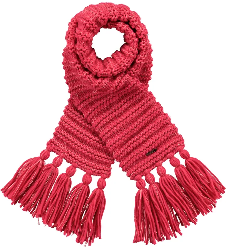 Red Knitted Scarf with Tassels