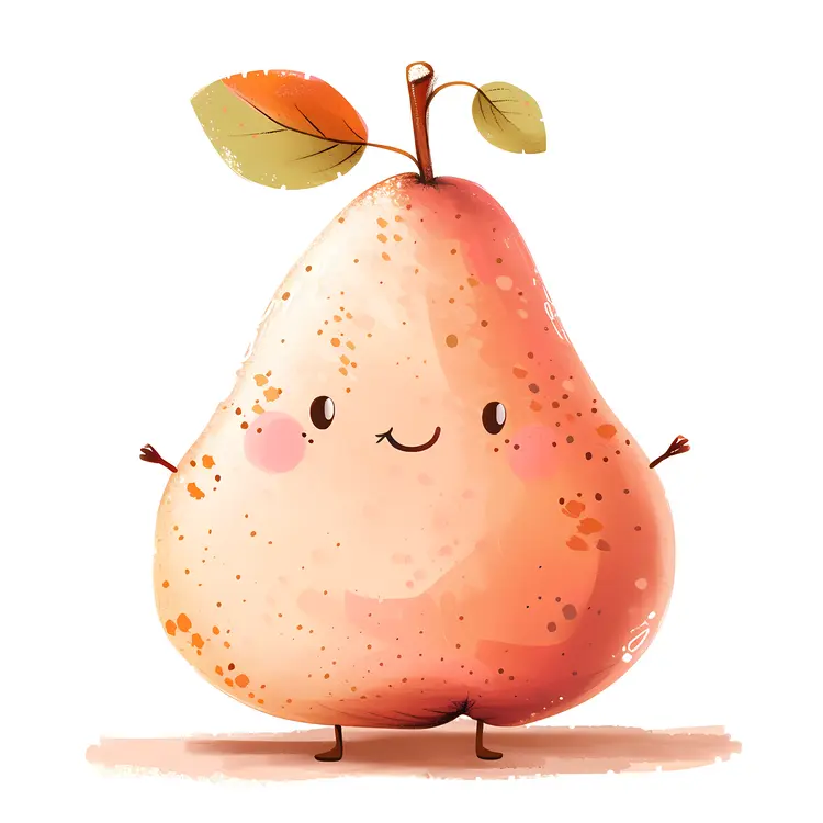 Speckled Pear with Cute Face