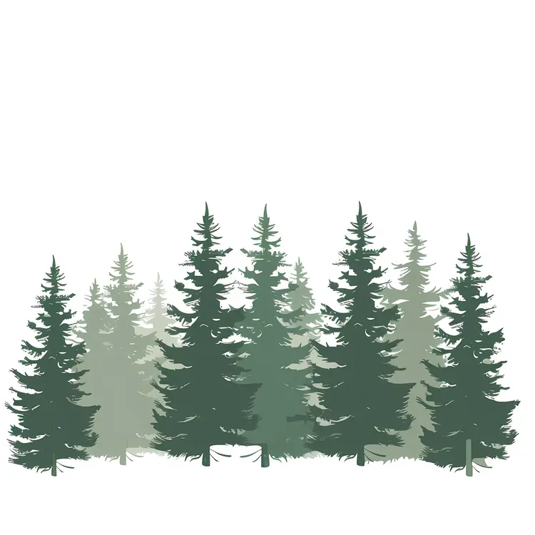 Dense Pine Tree Forest Illustration