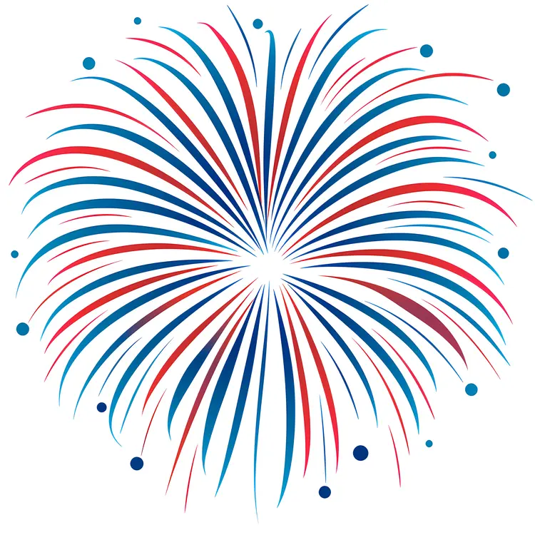 Red and Blue Firework
