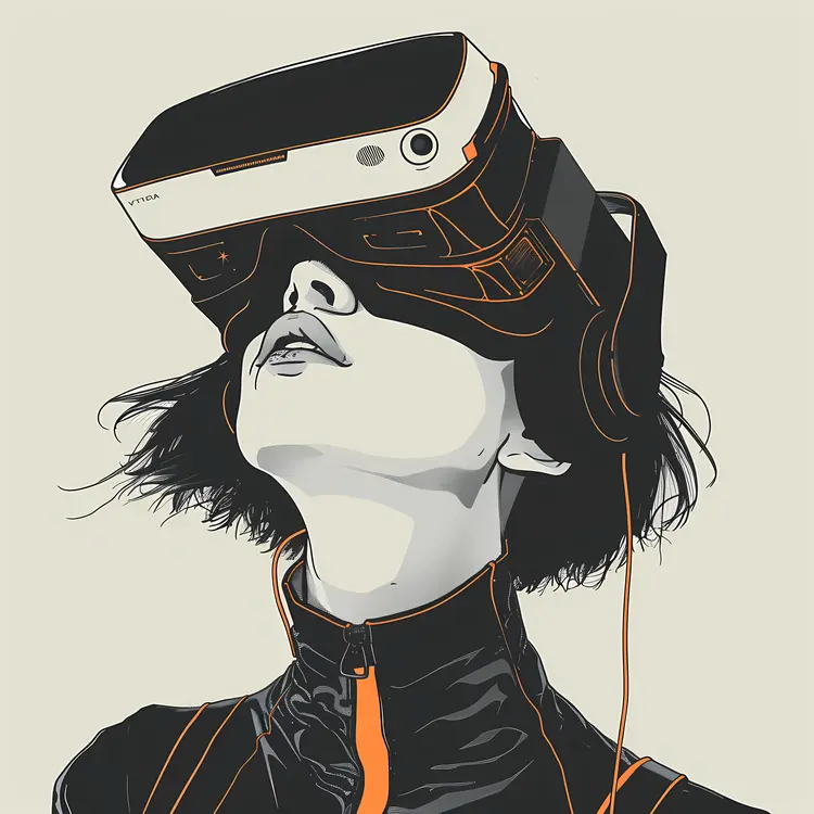 Person Wearing VR Headset in Black Jacket