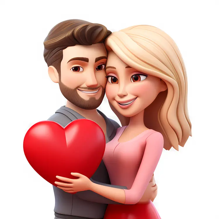 Loving Couple with Heart