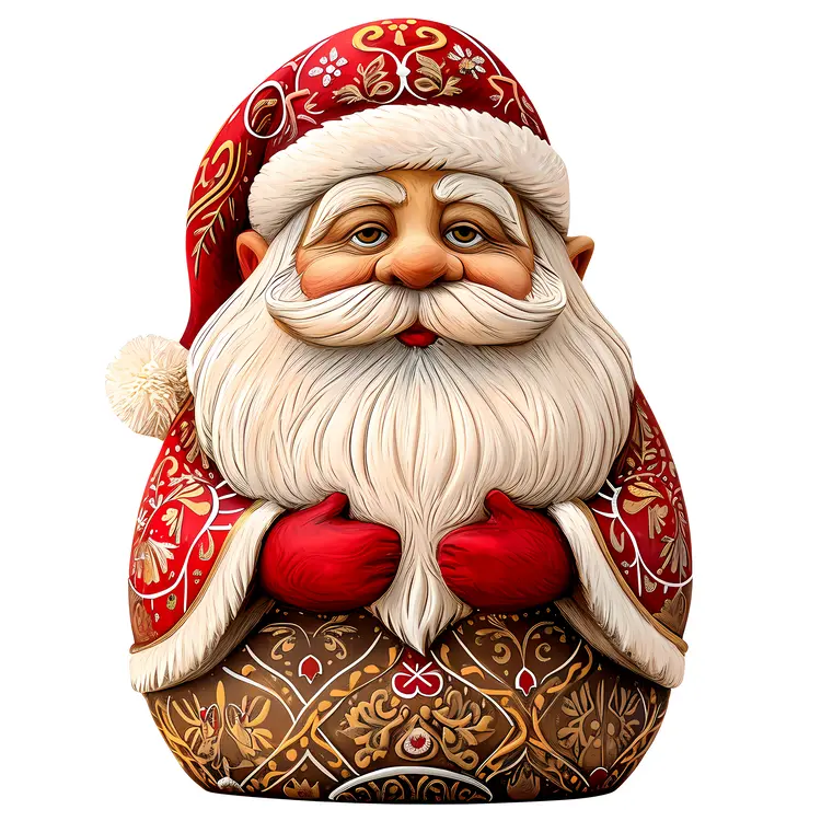 Red Gnome with Intricate Patterns