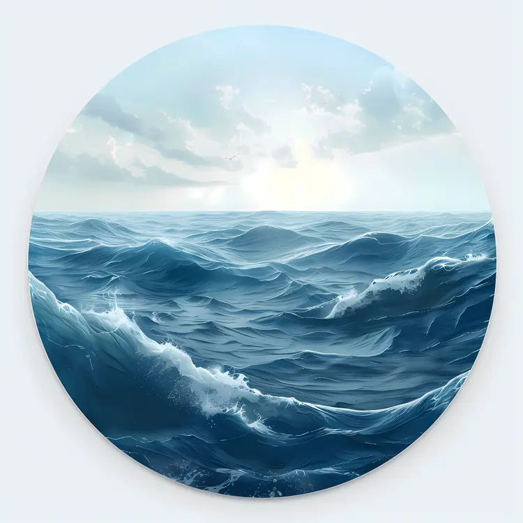 Calm Ocean Illustration in Nature Art