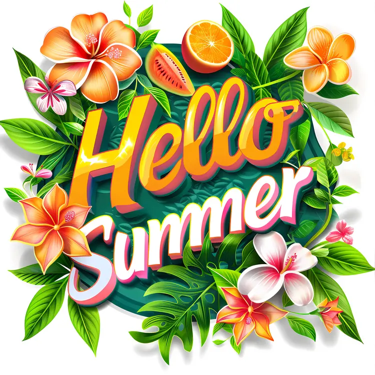 Hello Summer with Tropical Flowers