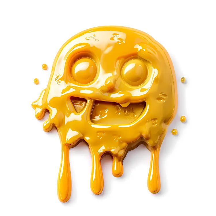 Melting Yellow Emoji with Dripping Effect