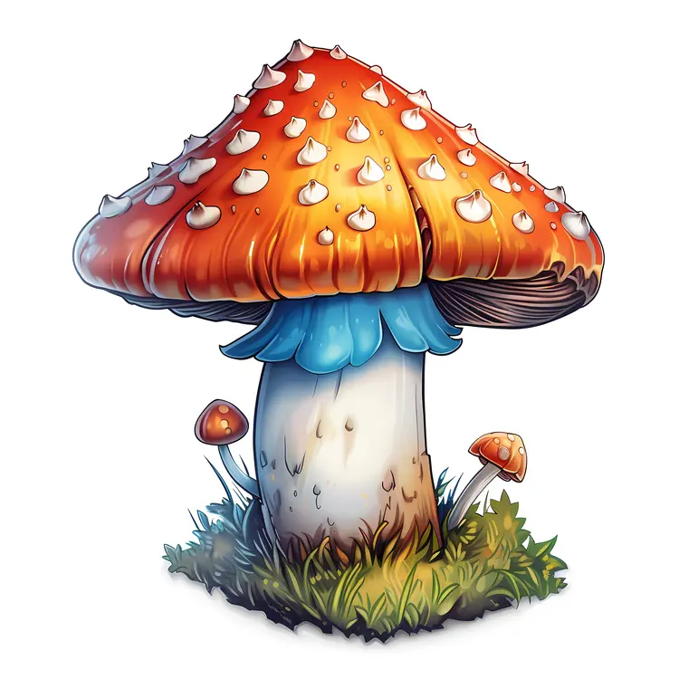 Orange Mushroom with White Spots