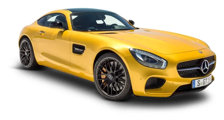 Yellow Mercedes Sports Car