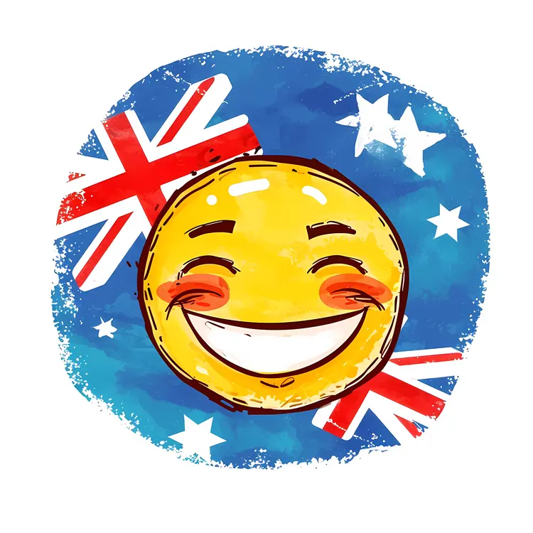 Smiling Emoji with Australian Flag