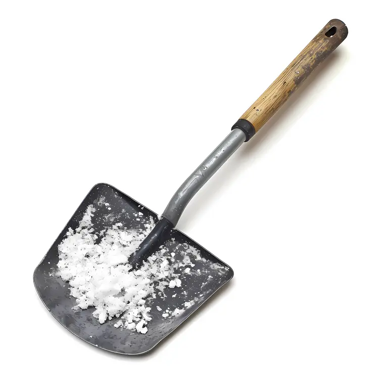 Metal Shovel with Snow