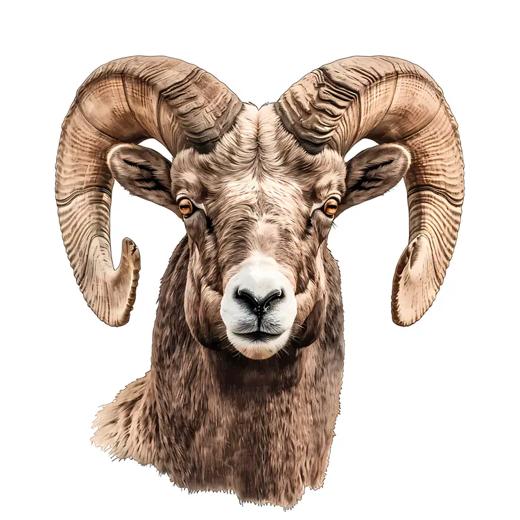 Realistic Ram Illustration in Nature
