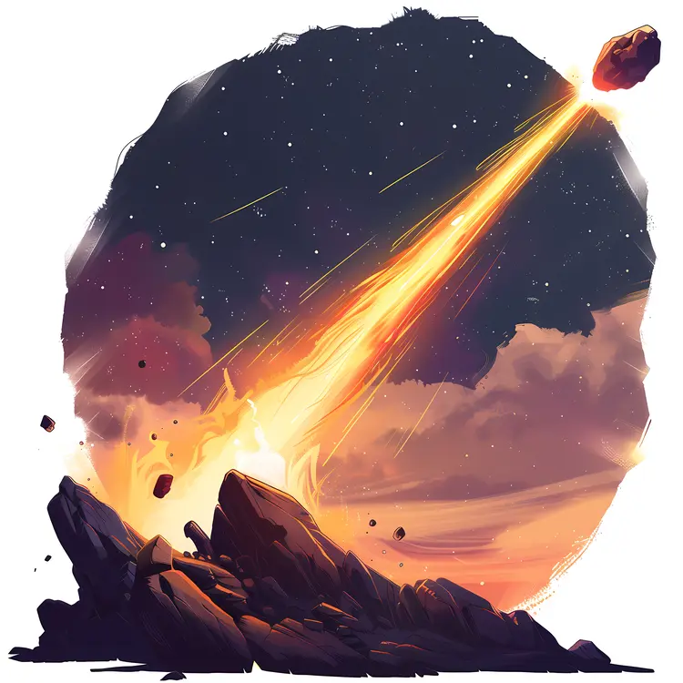 Meteor Impact on Landscape