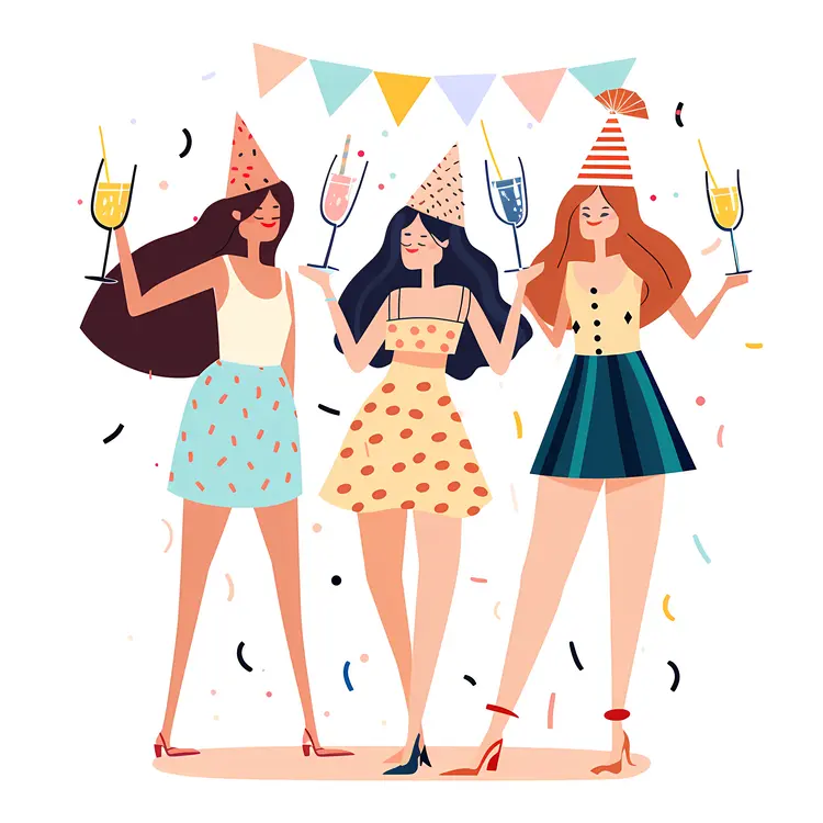 Women Enjoying Party Drinks