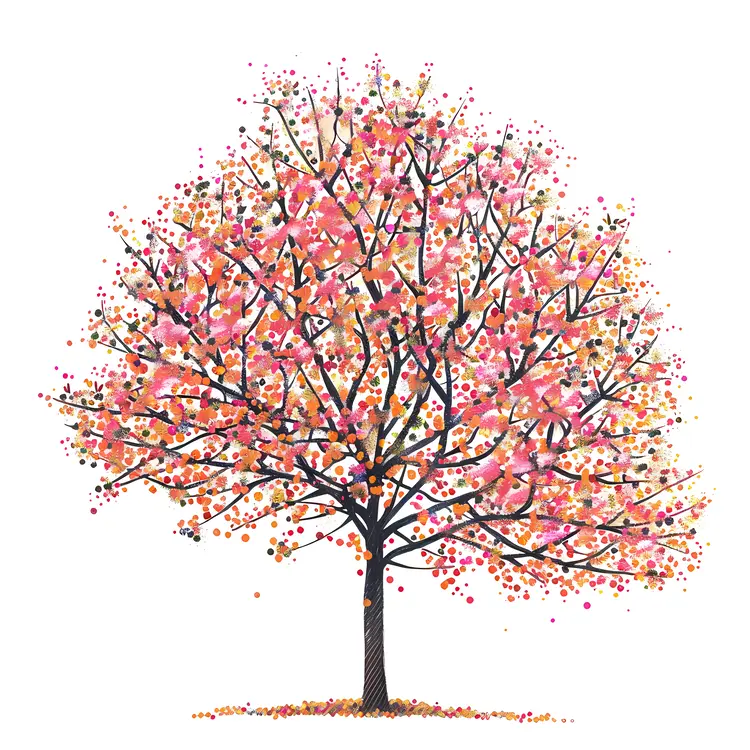 Colorful Tree with Autumn Leaves