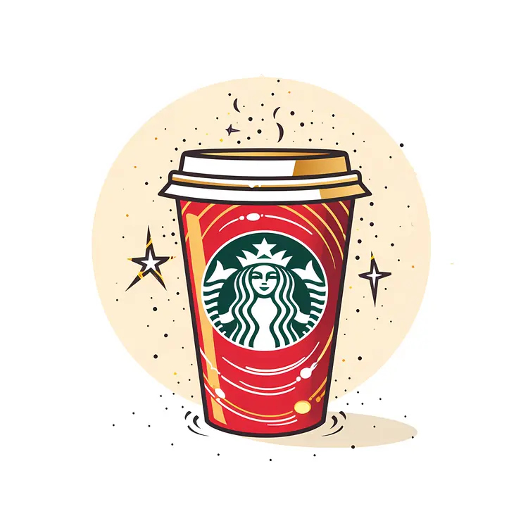 Red Starbucks Coffee Cup with Stars