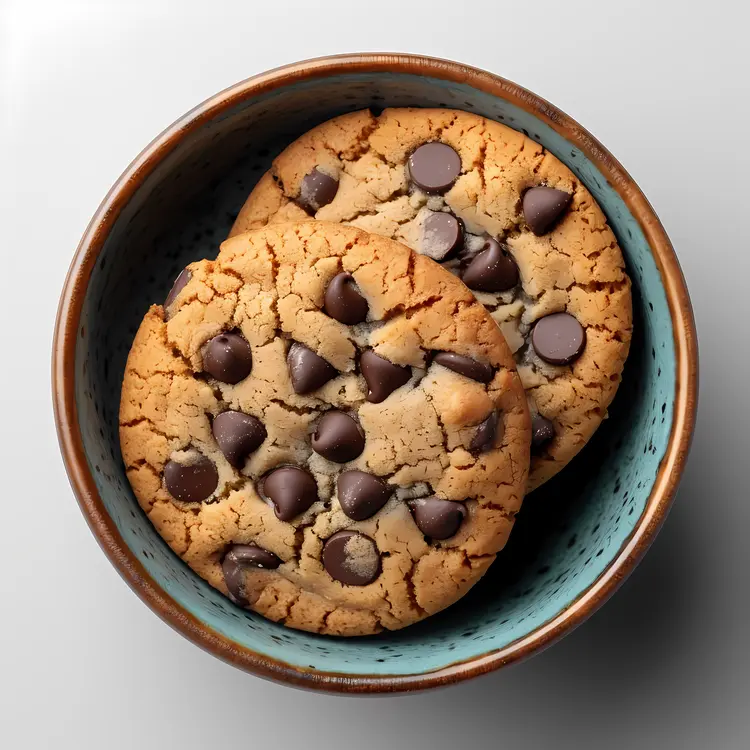 Scrumptious Chocolate Chip Cookies in a Bowl