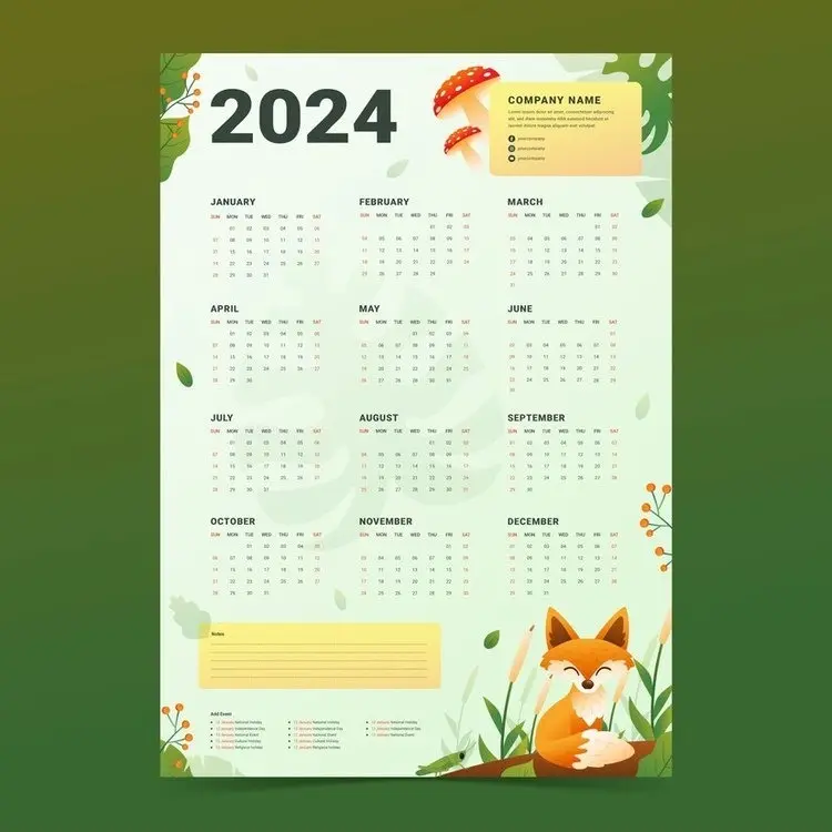2024 Fox Calendar