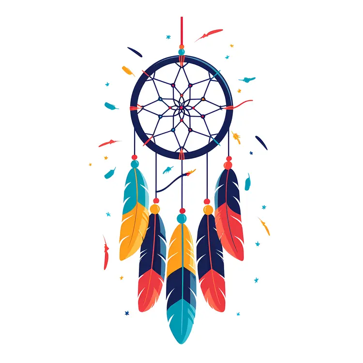 Dreamcatcher with Vibrant Feathers