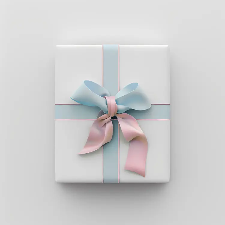 Simple Gift Box with Pastel Ribbon