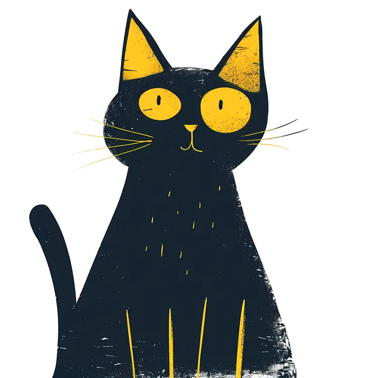Black Cat with Yellow Eyes