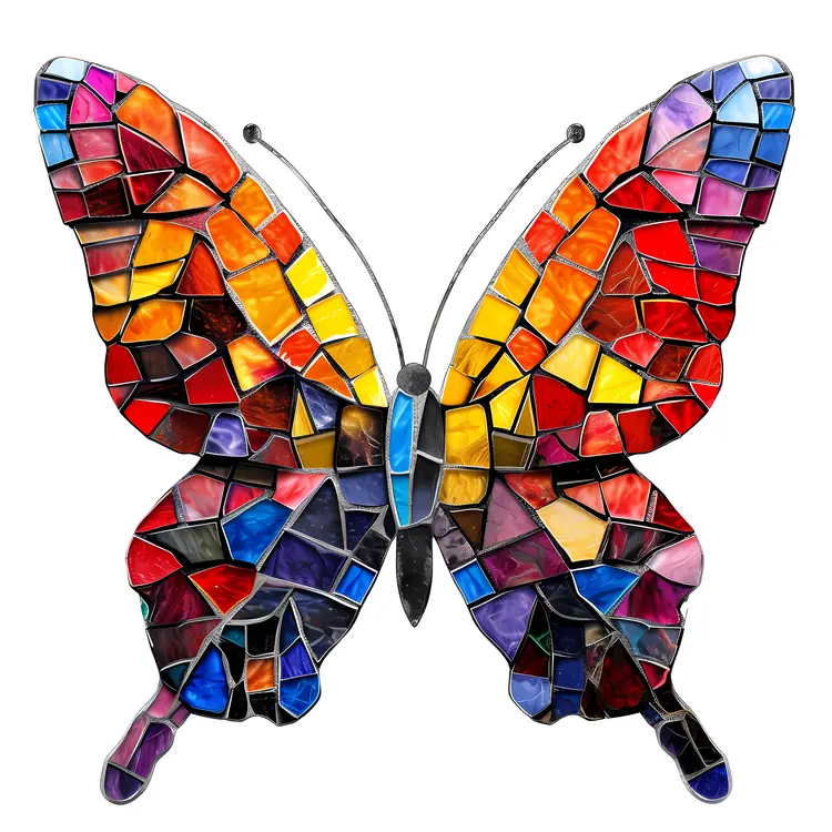 Colorful Mosaic Butterfly