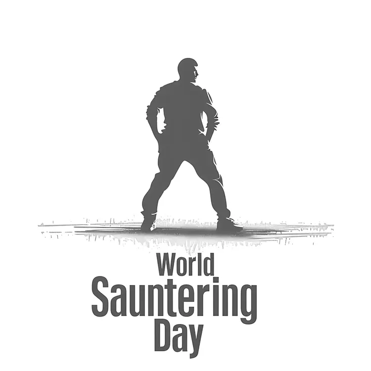 Person Standing Silhouette for World Sauntering Day