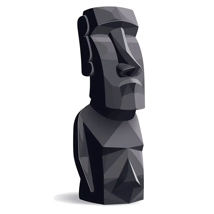 Black Moai Statue Illustration