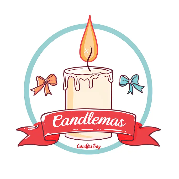Candlemas Day Candle with Bows