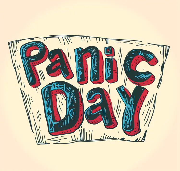 Panic Day Retro Illustration