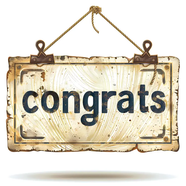 Vintage Congrats Sign with Celebration