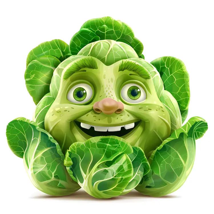 Happy Cabbage Cartoon
