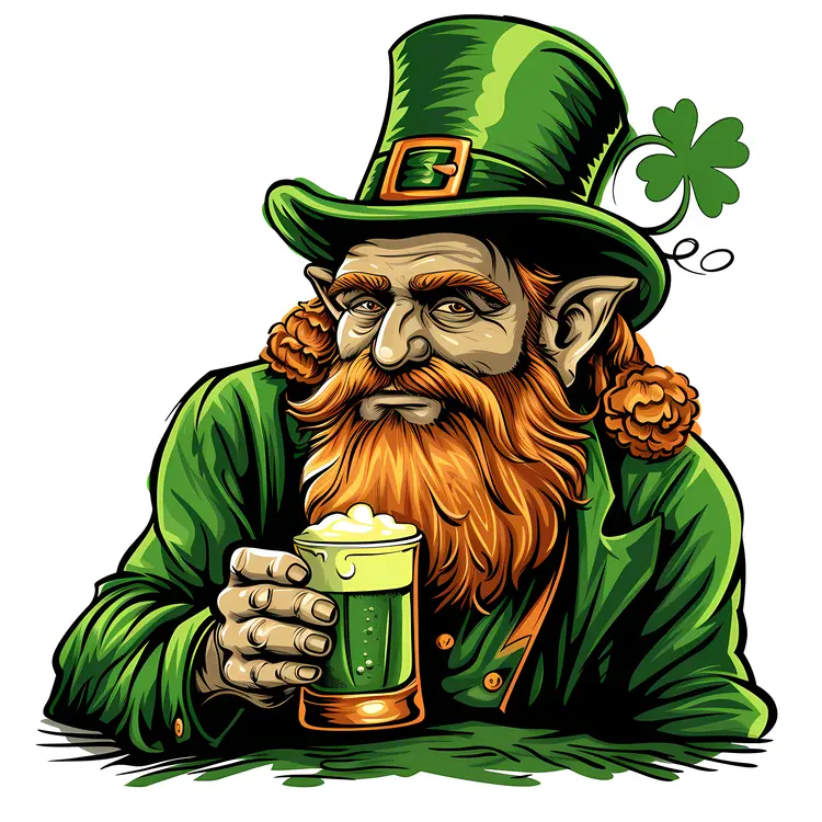Leprechaun with Green Beer