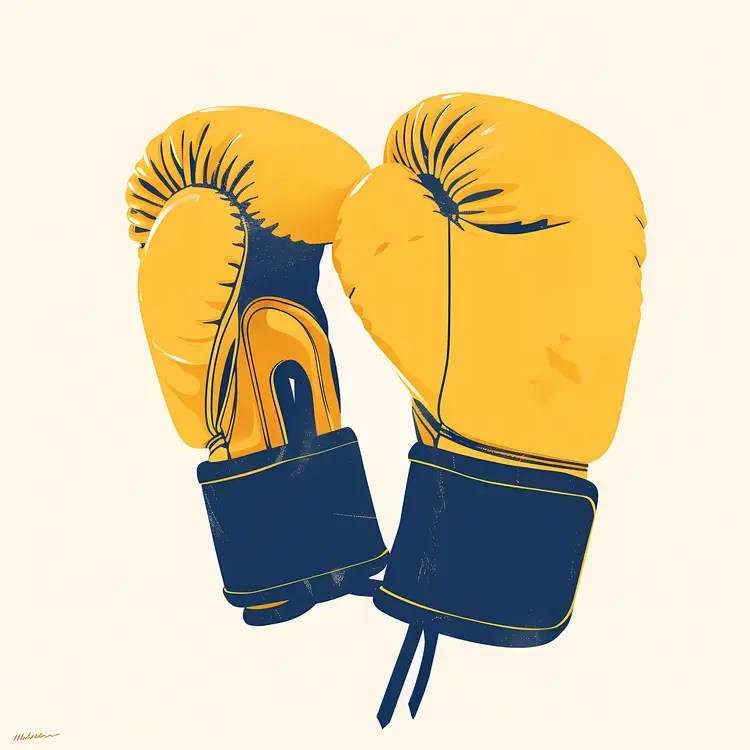Yellow Boxing Gloves Illustration