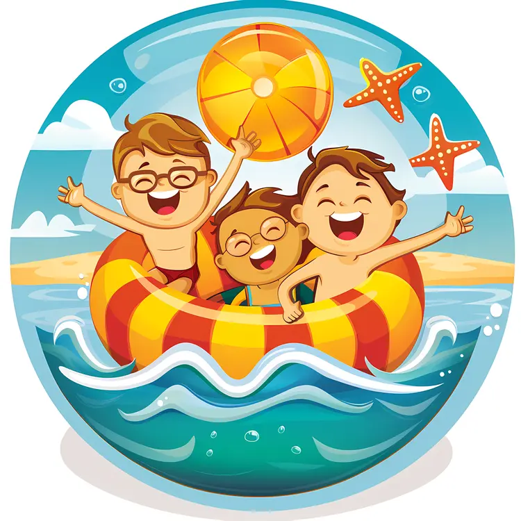 Kids Enjoying in Inflatable Tube
