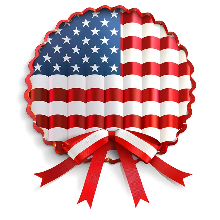 Patriotic American Flag Badge
