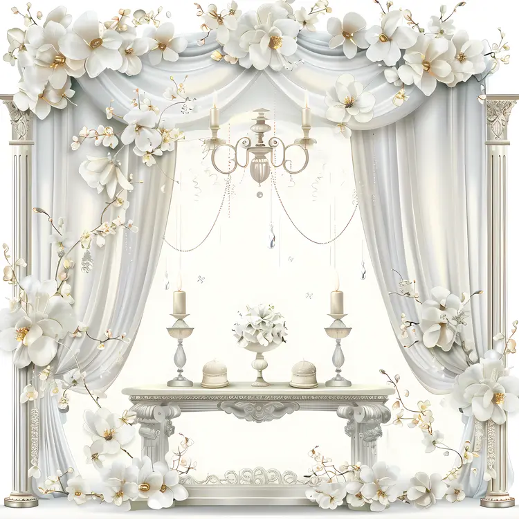 Elegant Wedding Arch with Floral Decorations