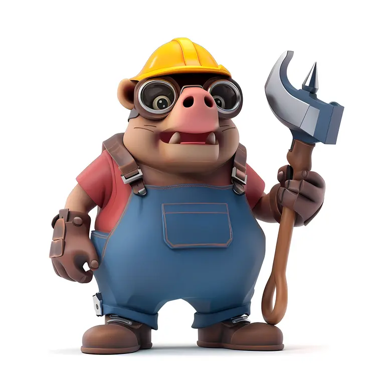 Construction Worker Mole with Hammer