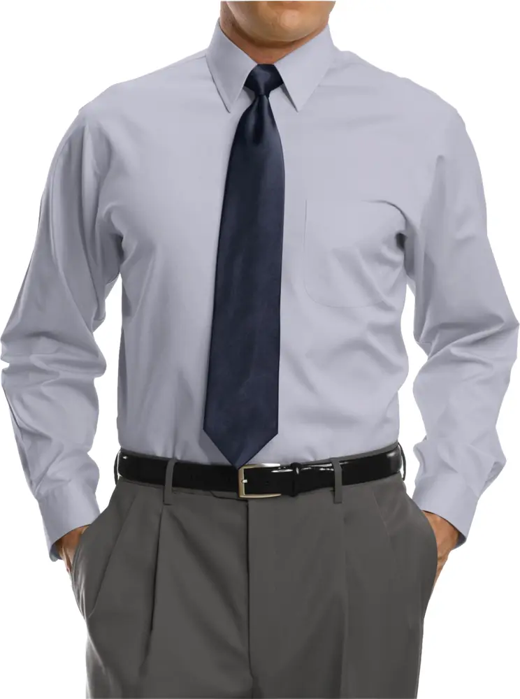 Formal Gray Shirt with Blue Tie