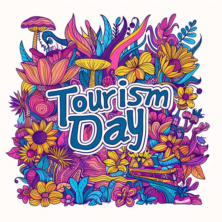 Colorful Floral Design for Tourism Day