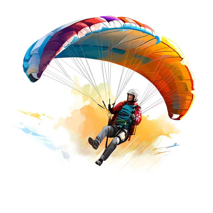 Vibrant Paraglider in Flight