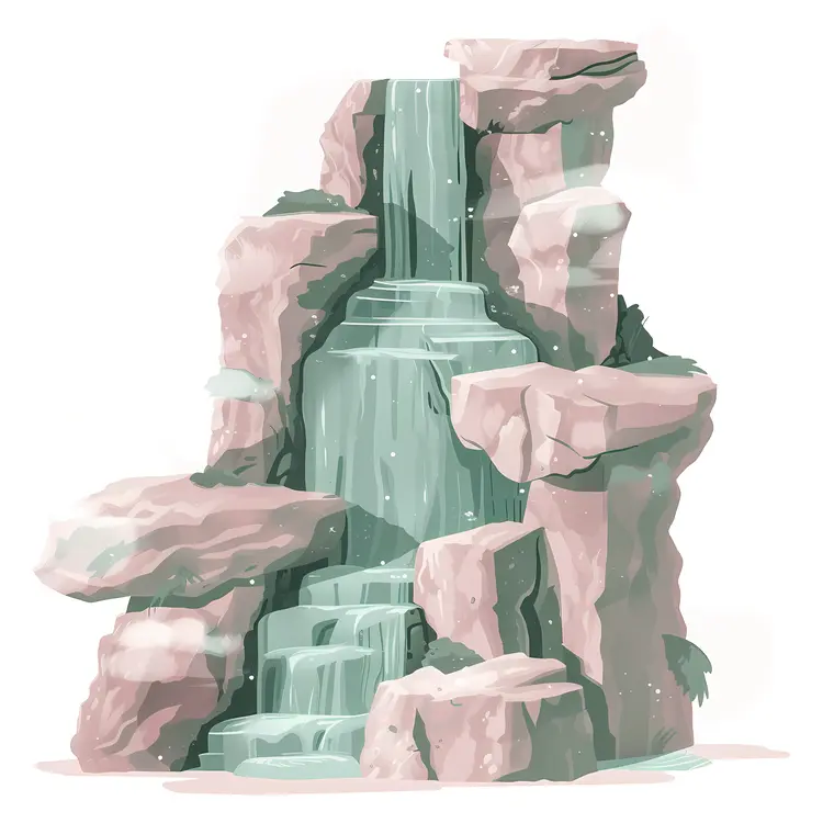 Majestic Waterfall in Rocky Terrain