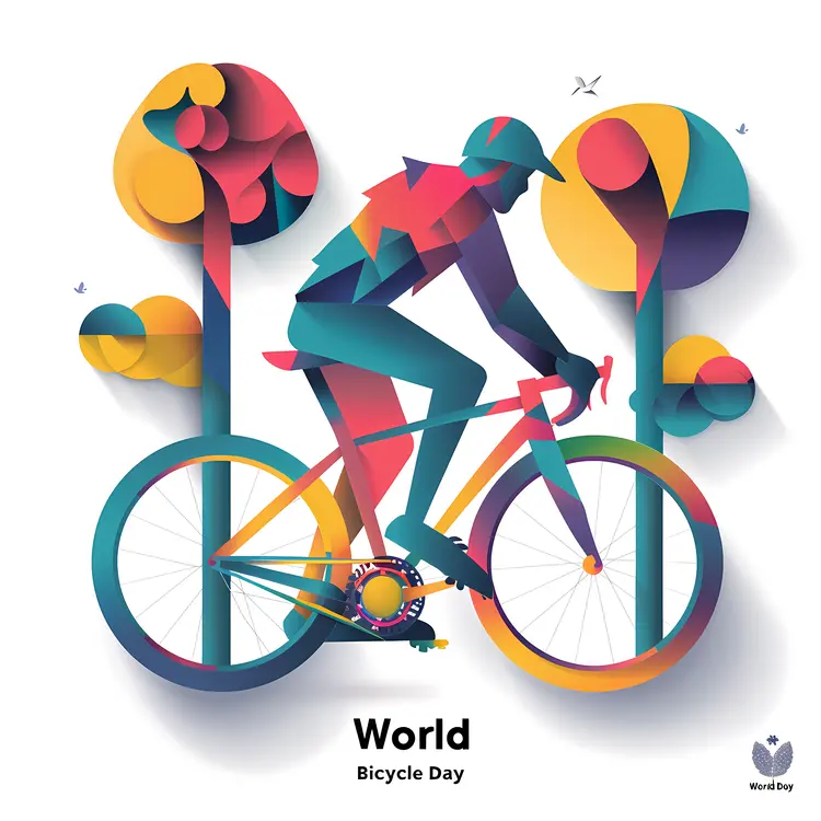 Cyclist Illustration for World Bicycle Day
