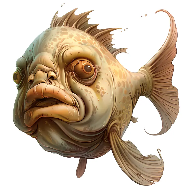 Cartoon Fish with Detailed Features