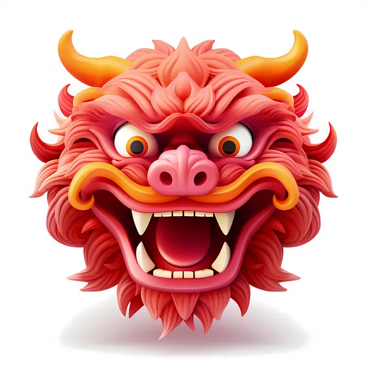 Smiling Cartoon Dragon Head