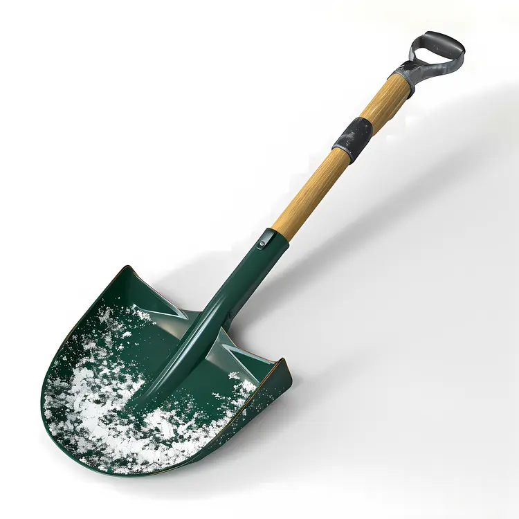 Green Shovel with Snow